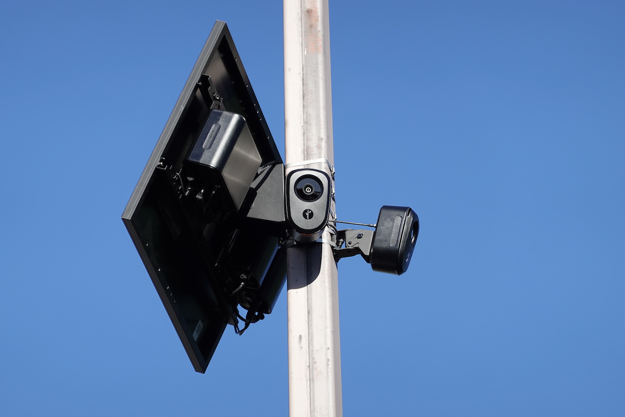 Two Flock Safety cameras on a pole Two Flock Safety cameras on a pole